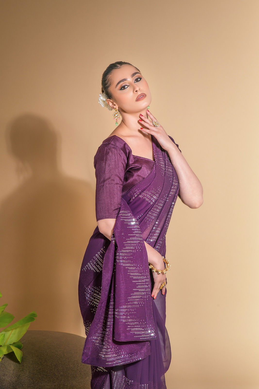 Sc Fancy Sequins Party Wear Sarees Catalog
